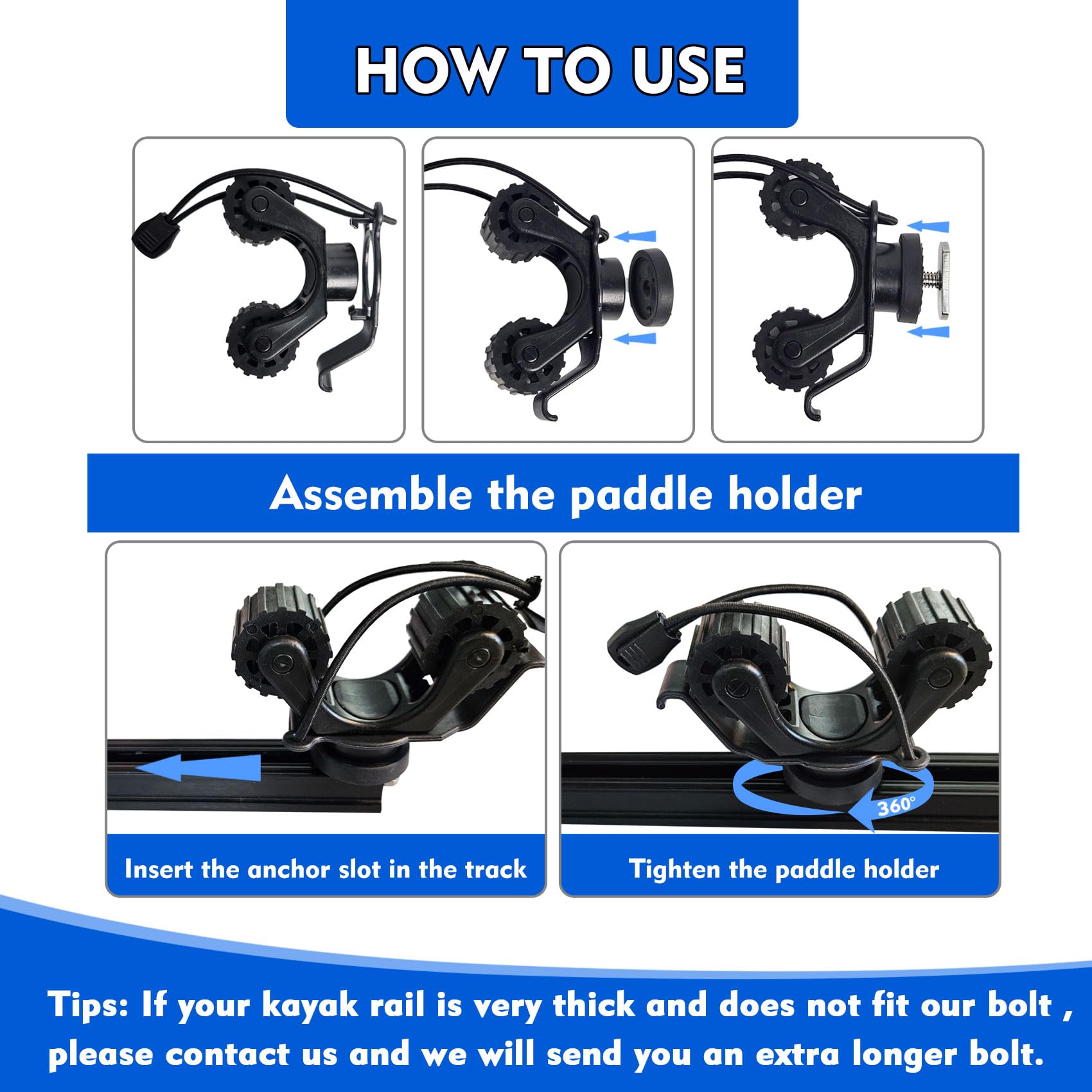 Supporto per pagaia per binari - Fishing Kayak Rod Holder recensione e prezzo