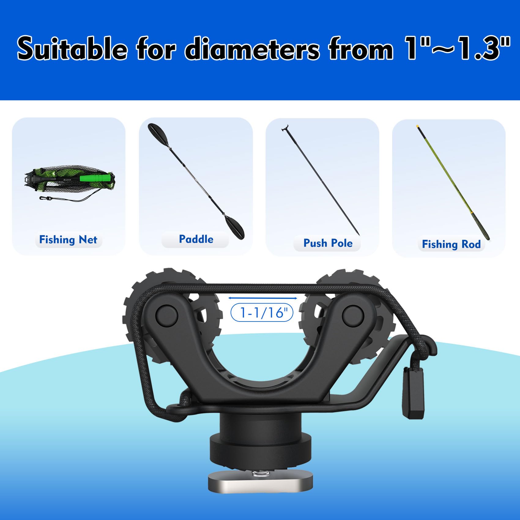 Supporto per pagaia per binari - Fishing Kayak Rod Holder recensione e prezzo